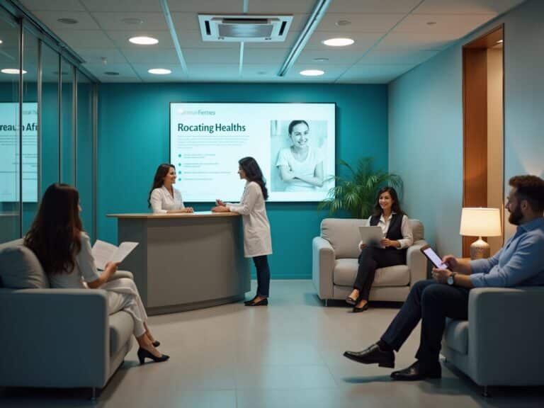 Moderne klinik reception og venterum