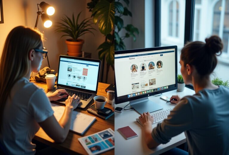 Kvinder arbejder hjemmefra ved computere